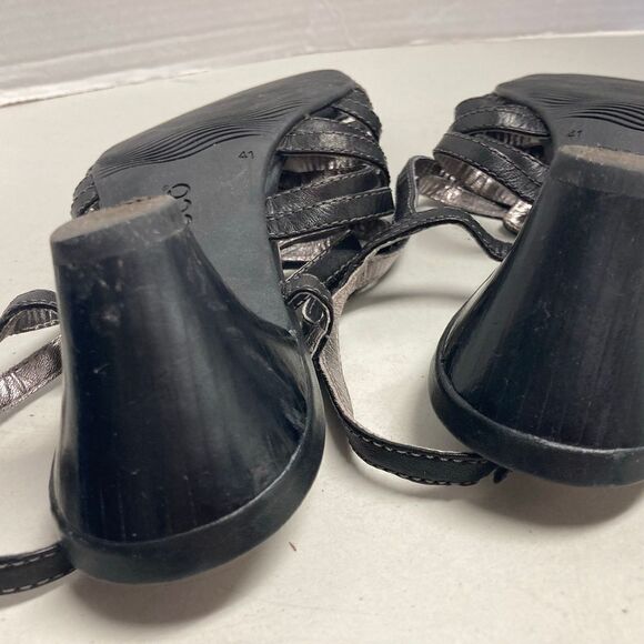 ECCO Womens Black Slingback Block Heels Size 10.5 /41 - Picture 3 of 12